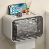 Caja de papel higiénico para guardar papel de seda en el baño. Caja de pañuelos para baño. Portarrollos de papel de cocina sin agujeros. Estante de almacenamiento impermeable para papel higiénico. Caja de almacenamiento para papel higiénico.