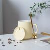 Caneca de cerâmica para casa estilo nórdico rede vermelha ins criativa com tampa e colher copo de água caixa de presente caneca de café simples