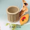 Cesta de bambú de resina para comida y juegos, plato pequeño, simulación de pan, combinación de crema y pegamento, accesorios para casa de muñecas DIY
