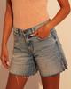 Venda Direta de Fábrica Suprimento Transfronteiriço Europeu e Americano Suprimento Direto Shorts Jeans de Verão Feminino Soltos Emagrecedores Design Lateral