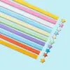 Estrela Degradê Origami Estrela da Sorte Tira de Papel Escrevível Garrafa de Desejos Luminosa DIY Artesanal Presente de Aniversário para Namorado