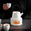 Tetera de Cerámica para Preparar Té Alrededor de la Estufa, Calentador de Té Kung Fu, Dispositivo de Preparación de Té de Una Sola Tetera, Base Calefactora de Vela, Juego Pequeño de Estufa Calentadora de Té