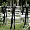 Nudo de Lazo Extralargo Transfronterizo Decoración Floral para Respaldo de Silla de Fiesta al Aire Libre Boda Iglesia Pasillo Escena