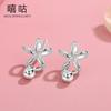 Hee goo E1413 aretes de flor de plata S925 moda para mujer aretes simples personalidad dulce cuentas redondas aretes de verano para ir al trabajo