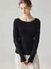 Suéter 100% caxemira pura, novo estilo outono/inverno, design feminino de um ombro só, suéter de malha moderno e que afina, perfeito como peça básica