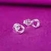 Pendientes de Cobre Blanco Chapados en Platino para Mujer, Elegante Estilo Coreano y Japonés, Accesorios para Orejas Mini Simples con Personalidad, Regalo de Cumpleaños, Dropshipping Disponible