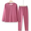 Traje de ropa y pantalones de otoño engrosado para madre, para usar debajo, para abuela de mediana edad y anciana, cuello redondo, ropa interior térmica, suéter de algodón, invierno