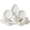 Conjunto de Tigelas de Cerâmica Jingdezhen para Uso Doméstico 2026 Novo Modelo Conjunto de Tigelas e Pratos com Cor Underglaze Conjunto de Louças Domésticas Tigela