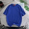 Camiseta Masculina de Verão Nova Cor Sólida Simples Manga Curta Cinco Pontos Gola Redonda Tamanho Grande Solta Estilo Coreano Trendy Top ins