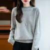 Nueva Línea Otoño/Invierno 2026: Suéter de Lana para Mujer sin Costuras, Hilo de Color con Puntos Espeso de Siete Agujas, Camisa Base de Cuello Semi Alto