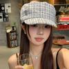 Moda Coreana Estilo Pequeno Cheiroso Boina Feminina Verão 2025 Novo Mostra-Rosto Chapéu de Pato Pequeno Chapéu Plano