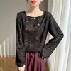 Blusa de Tricô Fina e Respirável de Verão para Mulheres, Suéter Gola Redonda com Recorte Floral, Top Versátil Emagrecedor
