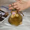 Colgante para Bolso Muñeca Bola de Pelo de Zorro Llavero Muñeca Durmiendo Linda Colgante Llavero de Coche