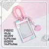 Portatarjetas Transparente Estilo Ins con Tapa Deslizante para Tarjetas de Estudiante del Campus, Tarjetas de Comida, Tarjetas de Identificación, Estuche Protector, Estuche Duro Antirrobo