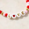 Pulsera de Corazón de Amor con Cuentas para Mujer, Roja y Rosa, Dulce Joyería para Pareja y Mejor Amiga al por Mayor