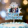 Conjunto de Toppers e Bandeirinhas para Bolo Temático Congelante para Festa de Aniversário de Meninas