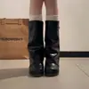 Botas de tacón alto estilo punk para mujer 2026, nuevo diseño elegante para figuras petite, botas de campana adelgazantes y que aumentan la altura