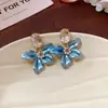 Brincos de Flor com Cravação de Diamantes, Agulha de Prata Esmeralda, Luxo Leve, Alto Padrão, Brincos Requintados, Brincos de Moda Feminina, Design de Nicho