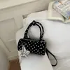 2026 Verano Nuevo Estilo Coreano Bolso Sencillo de Lunares Bolso Cruzado Elegante para Mujer Bolso de Mano de Moda Bolso Cilíndrico
