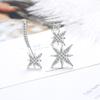 Aretes de Estrella Modernos Elegantes para Mujer Largos Incrustados de Diamantes Asimétricos Ins Joyería para Orejas de Niña Distinctivos Aretes de Celebridad de Internet