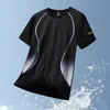 Camiseta de Manga Corta para Hombre 2025 Verano Deportiva Media Manga Holgada Transpirable Secado Rápido Casual Fitness Running Negra Ropa Deportiva