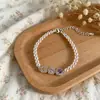Pulsera de Zirconia Perla Rosa Manta para Mujer Cuadrado Arcoíris Caramelo Pulsera de Alta Gama Accesorios Joyería de Mano Popular en Xiaohongshu