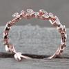 Zhen Rong deseo más vendido nuevo anillo de diamante de hoja de árbol de plata 925 chapada para mujer europea y americana anillo de oro rosa de 18k