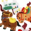 Pegatinas Bordadas Autoadhesivas de Pony Lindo Auspicioso para Agenda, Bendición del Año del Caballo, Accesorios para Fundas de Teléfono Móvil DIY, Parches de Tela para Ropa