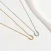 Collar de Herradura en Forma de U con Diamantes Completos de Lujo Ligero para Mujer, Cadena para Clavícula, Accesorio Minimalista Versátil Estilo Ins de Nicho Exquisito para el Día a Día