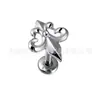 F136 Titânio Espiral Interno Joia Cabeça Flor Íris Retrô Corpo de Liga de Titânio G23 Joia para Body Piercing Brinco