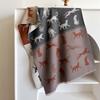 Novo cachecol de cashmere quente para outono e inverno, cachecol feminino de dupla face com estampa de leão de desenho animado fofo, cachecol grosso com combinação de cores, xale para ar condicionado