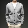 Cardigan de Tricô Yingao com Botões de Fileira Única Masculino Outono e Inverno Novo Tricô Masculino Estilo Jovem Business Transfronteiriço Jaqueta