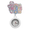 Lindo Dibujo Animado Brillante Elástico Pinza para Insignia de Enfermera Doctor Reloj de Bolsillo de Hospital Reloj de Pecho Pinza Telescópica Reloj para Colgar