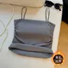 Camisola de Algodão Penteado Plissada 'Pure Desire Hot Girl' com Bojo, Lindo Design nas Costas, Corte Justo, Emagrecedor, Top Térmico para Outono e Inverno