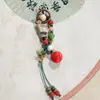 Chaveiro de Bolsa de Cerâmica Tecida à Mão Jingdezhen, Pingente Criativo com Argola de Mola, Presentes Pequenos Culturais e Criativos Atacado