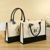 Bolso Nuevo Simple con Letras, de Aspecto Elegante, Bolso de Mano de Gran Capacidad, Bolso de Lino Personalizado con Letras, Personalizable con Impresión de Logo
