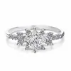 Anel de Prata Esterlina S925 com Moissanita para Mulheres, Formato de Floco de Neve, Luxo Leve, Sensação Semelhante a Diamante de Alto Padrão, Design de Nicho, Anel de Casamento