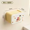 Caja de pañuelos de papel para inodoro de dibujos animados linda para montaje en pared al por mayor, instalación sin taladro, caja de almacenamiento impermeable para toallas de baño