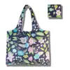Sacola de Compras Dobrável, Bolsa Quadrada de Tecido Floral, Bolsa Tote Portátil e Resistente, Sacola Ecológica para Compras de Supermercado, Bolsa Impermeável para Armazenamento