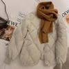 Chamarra de Algodón Redonda Off-White Sin Cuello, Nuevo Estilo Coreano Otoño 2026 Holgada Fuera de Temporada Acolchada Petite para Mujer