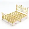 Cama de hierro, cama de princesa para niños, cama de acero con estructura de hierro para dormitorio, cama doble para apartamento de alquiler, cama simple con estructura de hierro estilo europeo