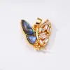 Anillo de Perla, Pendientes, Colgante Juego de Tres Piezas, Soporte Vacío de Mariposa Retro Microincrustado, Diseño Colorido de Abulón, Lujo Accesible DIY
