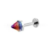 Pendientes de Calavera Cónica de Titanio F136 con Puntos de Swarovski Joyería para Piercing Corporal con Cuerpo de Aleación de Titanio G23 Tornillos para Lóbulo de la Oreja Tornillos para Cartílago de la Oreja