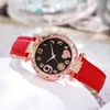 Reloj de mujer más vendido transfronterizo, moderno y versátil, con esfera de fuegos artificiales en forma de corazón, acabado mate, popular reloj de cuarzo para mujer de comercio exterior, disponible para dropshipping