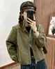 Chaqueta corta informal con cuello alto y cordón para mujer, nueva chaqueta de cremallera de corte holgado para otoño de 2026, top versátil y rejuvenecedor para mujer