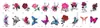 30 flor mariposa punto al por mayor pequeño fresco lindo pegatinas de tatuaje transferencia a pegatinas de tatuaje OEM