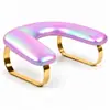 Descansa Manos para Manicura Doble Mano Estilo Ruso en Forma de U Soporte Portátil Desmontable Superficie de Almohada de PU Inclinada Cómodo Multifuncional