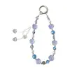 Cadena de Teléfono de Cristal Rosa para Mujer de Moda, Cordón para Teléfono con Borla, Llavero, Colgante para Bolso, Anti-Pérdida, Hecho a Mano