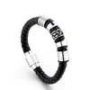 Amazon Europa e Estados Unidos fornecimento atacadista pulseira masculina de aço titânio pulseira de couro joias de aço inoxidável atacado