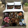Comercio Exterior Impresión Digital 3D Lijado Juego de Tres Piezas Transfronterizo Serie Tigre Funda Nórdica Sábana Juego de Cama